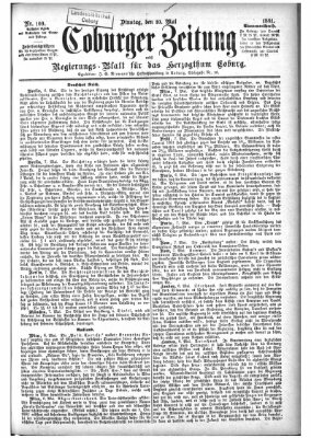 Coburger Zeitung Dienstag 10. Mai 1881