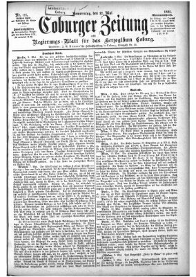 Coburger Zeitung Donnerstag 12. Mai 1881