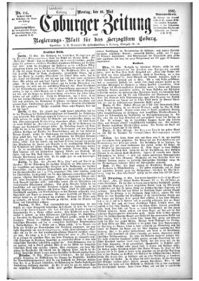 Coburger Zeitung Montag 16. Mai 1881