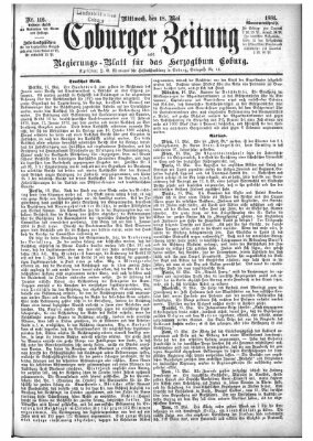 Coburger Zeitung Mittwoch 18. Mai 1881