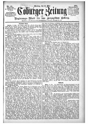 Coburger Zeitung Montag 23. Mai 1881