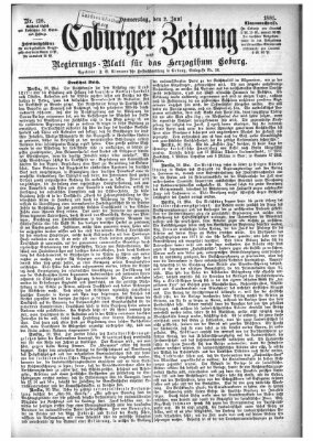 Coburger Zeitung Donnerstag 2. Juni 1881