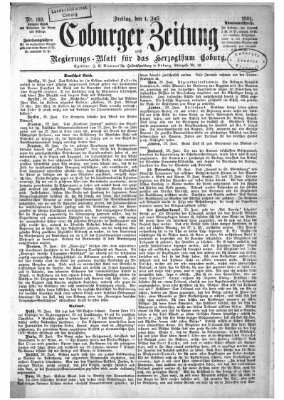 Coburger Zeitung Freitag 1. Juli 1881