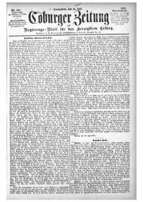 Coburger Zeitung Samstag 16. Juli 1881