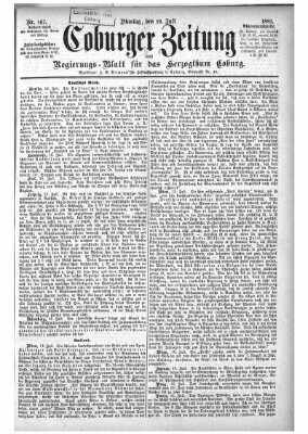 Coburger Zeitung Dienstag 19. Juli 1881