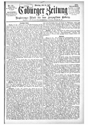 Coburger Zeitung Montag 25. Juli 1881