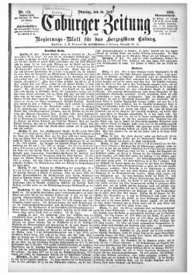 Coburger Zeitung Dienstag 26. Juli 1881