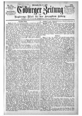 Coburger Zeitung Mittwoch 27. Juli 1881