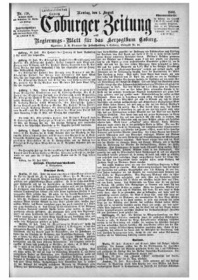 Coburger Zeitung Montag 1. August 1881