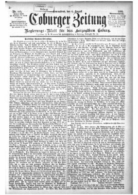 Coburger Zeitung Samstag 6. August 1881