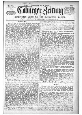 Coburger Zeitung Donnerstag 11. August 1881