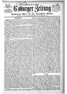 Coburger Zeitung Montag 15. August 1881