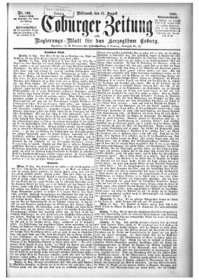 Coburger Zeitung Mittwoch 17. August 1881