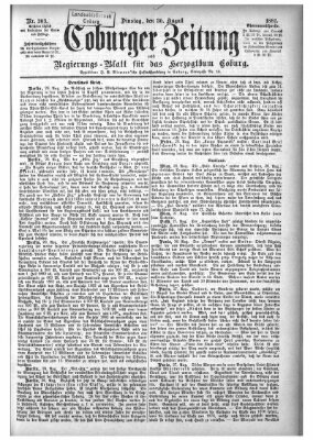 Coburger Zeitung Dienstag 30. August 1881