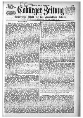 Coburger Zeitung Freitag 9. September 1881