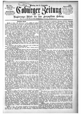 Coburger Zeitung Montag 12. September 1881