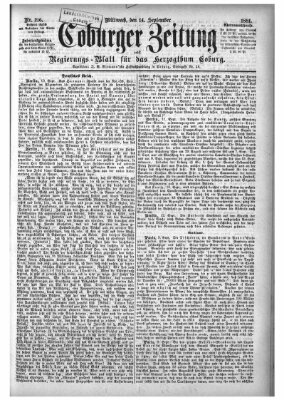 Coburger Zeitung Mittwoch 14. September 1881