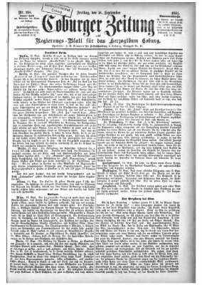 Coburger Zeitung Freitag 16. September 1881