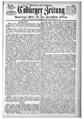 Coburger Zeitung Donnerstag 22. September 1881