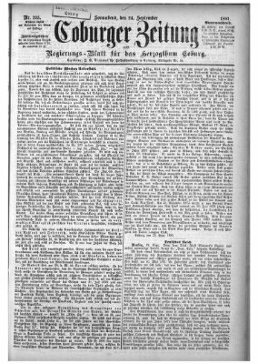 Coburger Zeitung Samstag 24. September 1881