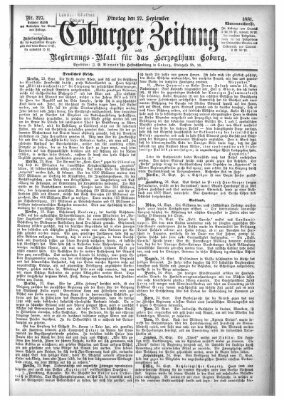 Coburger Zeitung Dienstag 27. September 1881