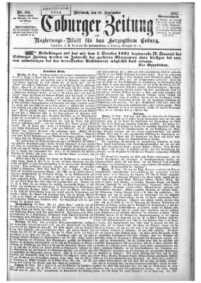 Coburger Zeitung Mittwoch 28. September 1881