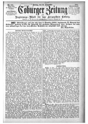 Coburger Zeitung Freitag 30. September 1881