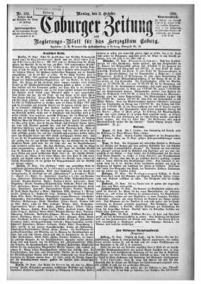 Coburger Zeitung Montag 3. Oktober 1881