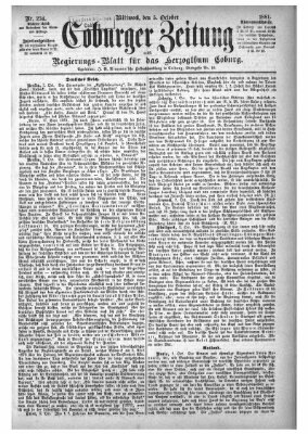 Coburger Zeitung Mittwoch 5. Oktober 1881