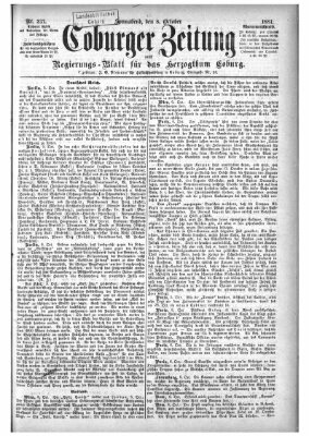 Coburger Zeitung Samstag 8. Oktober 1881