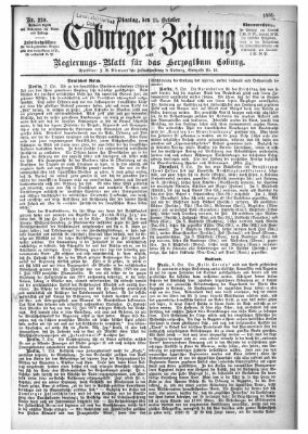 Coburger Zeitung Dienstag 11. Oktober 1881