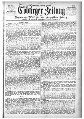 Coburger Zeitung Donnerstag 13. Oktober 1881