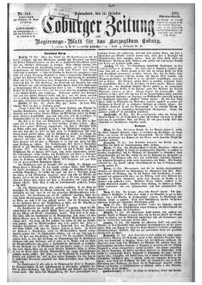 Coburger Zeitung Samstag 15. Oktober 1881