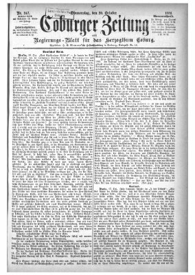 Coburger Zeitung Donnerstag 20. Oktober 1881