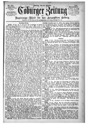 Coburger Zeitung Freitag 21. Oktober 1881