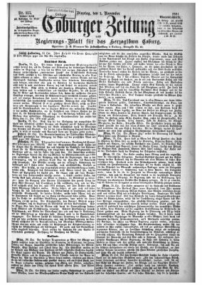 Coburger Zeitung Dienstag 1. November 1881