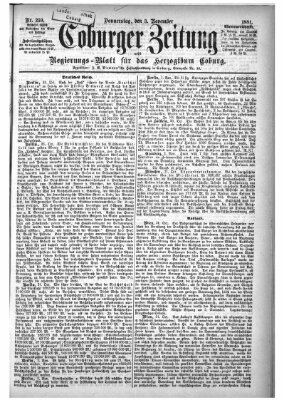 Coburger Zeitung Donnerstag 3. November 1881