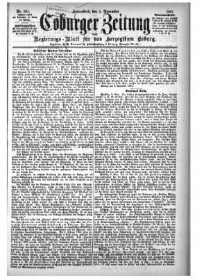 Coburger Zeitung Samstag 5. November 1881