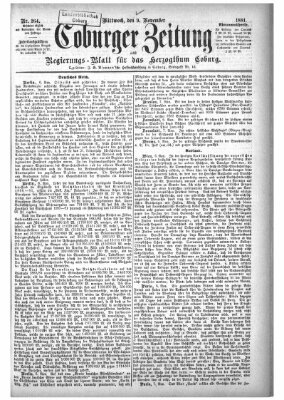 Coburger Zeitung Mittwoch 9. November 1881