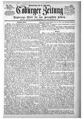 Coburger Zeitung Donnerstag 10. November 1881