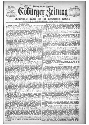 Coburger Zeitung Montag 14. November 1881