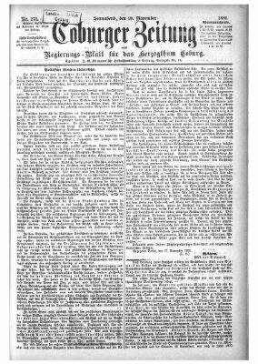 Coburger Zeitung Samstag 19. November 1881