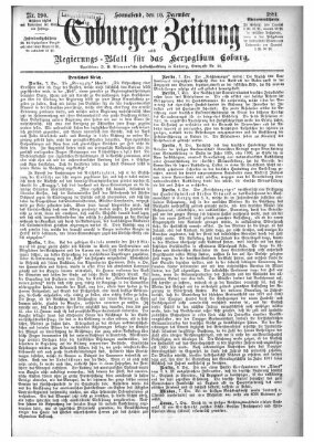 Coburger Zeitung Samstag 10. Dezember 1881