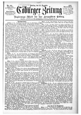 Coburger Zeitung Freitag 16. Dezember 1881