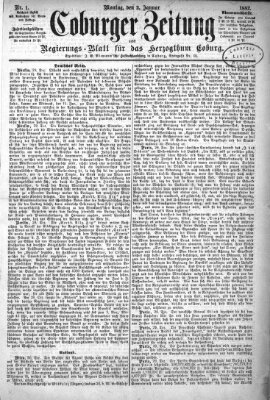 Coburger Zeitung Montag 2. Januar 1882