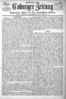 Coburger Zeitung Dienstag 3. Januar 1882