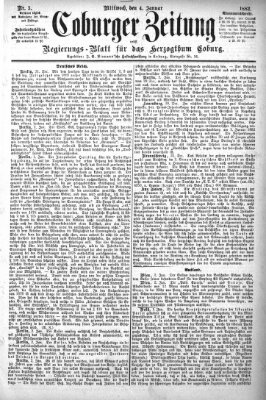 Coburger Zeitung Mittwoch 4. Januar 1882