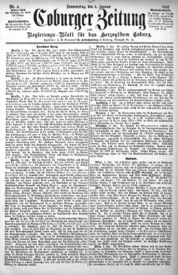 Coburger Zeitung Donnerstag 5. Januar 1882