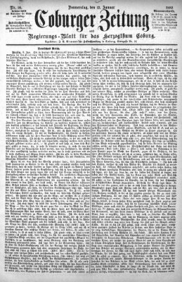 Coburger Zeitung Donnerstag 12. Januar 1882