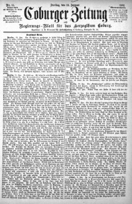 Coburger Zeitung Freitag 13. Januar 1882